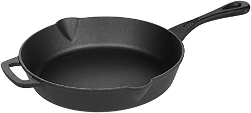 Amazon Basics Pre-Seasoned Cast Iron Skillet Pan, 10.25 Inch