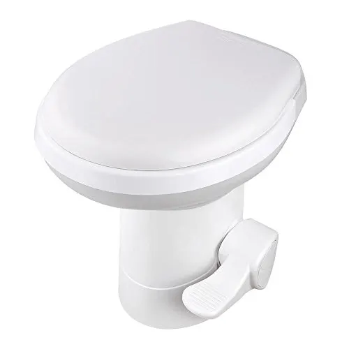 VINGLI RV Toilet, 20-Inch Standard Height, Gravity Flush and Single Foot Pedal, for Motorhome Caravan Travel, White, HDPE