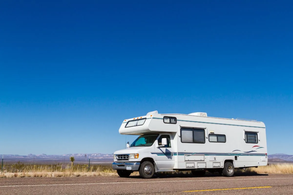 An RV on road.