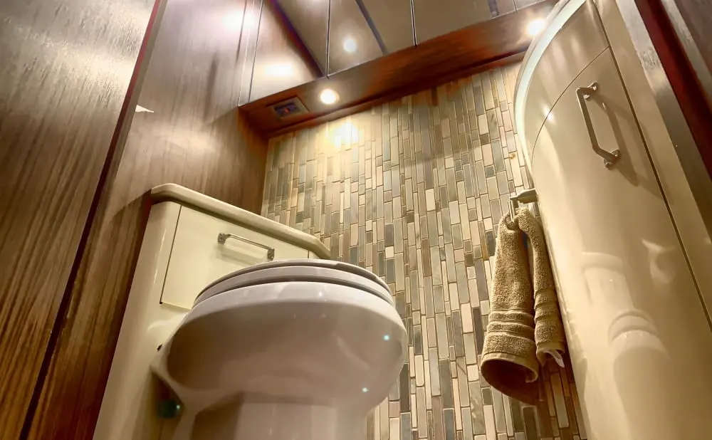 Luxury bathroom in an RV.