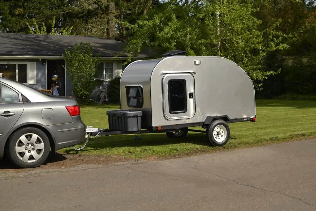 silver diy teardrop trailer