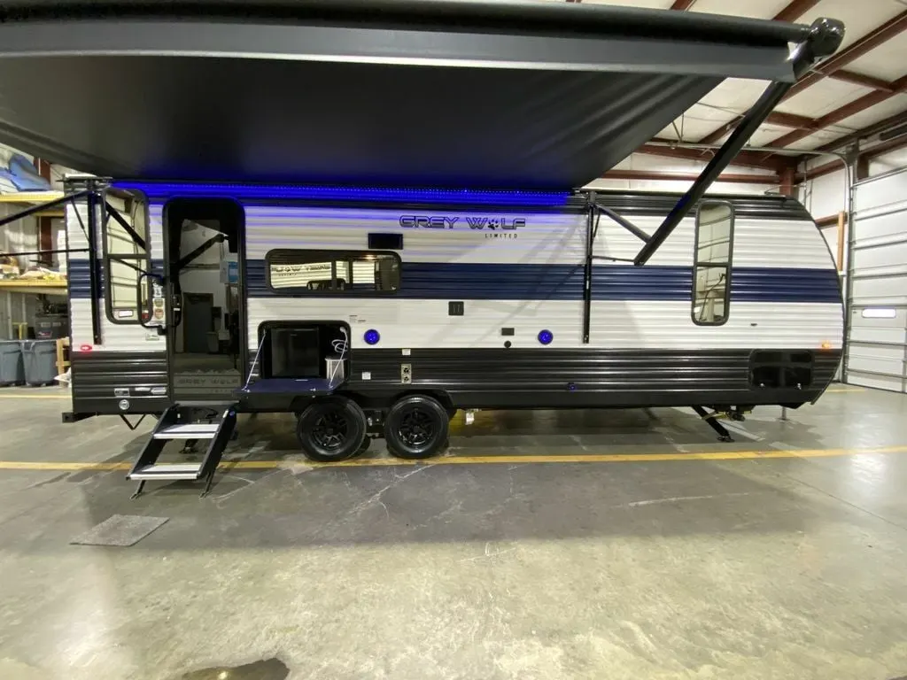 Side view of the 2024 Forest River Cherokee Grey Wolf 23MK.