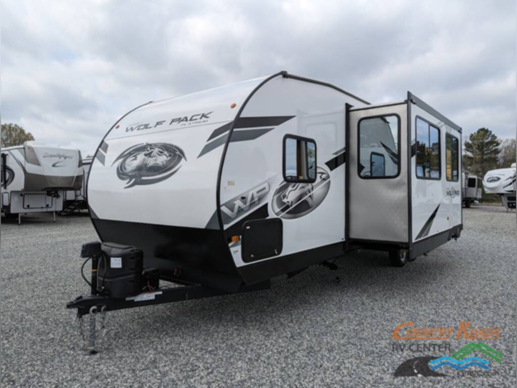 Front view of the Travel Trailer Toy Hauler RV.