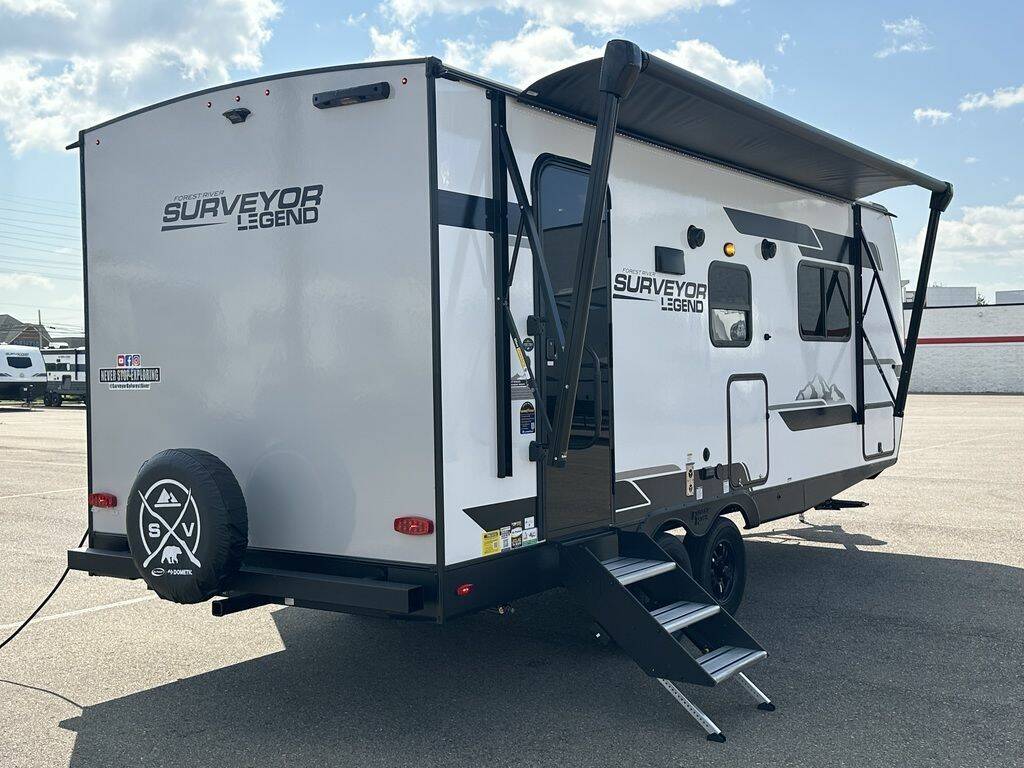 Side view of the New 2024 Forest Surveyor Legend 202RBLE Travel Trailer RV.