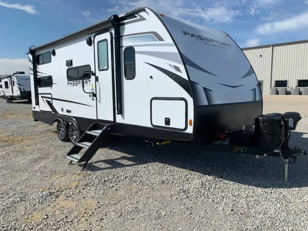 Front view of the New 2023 Keystone Rv Passport SL 221BH Travel Trailer RV.