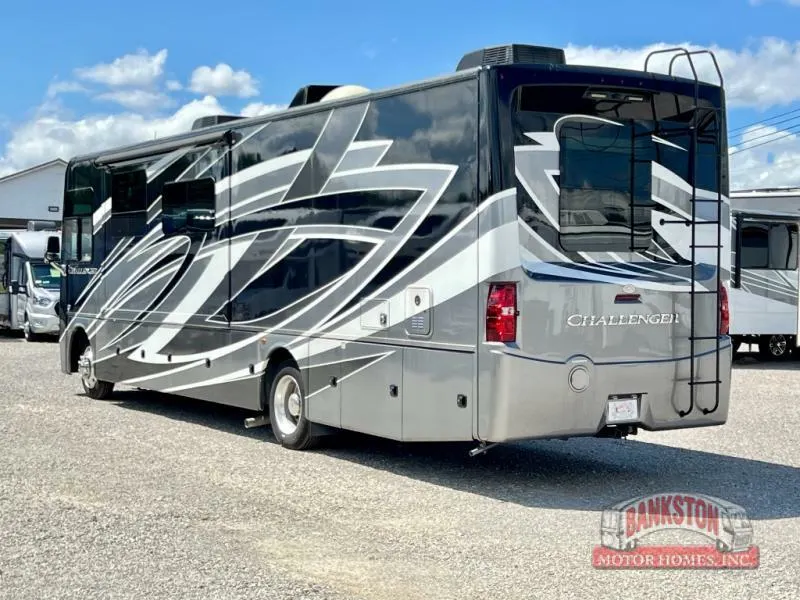 Rear view of the New 2022 Thor Motor Coach Challenger 35MQ Class A RV.