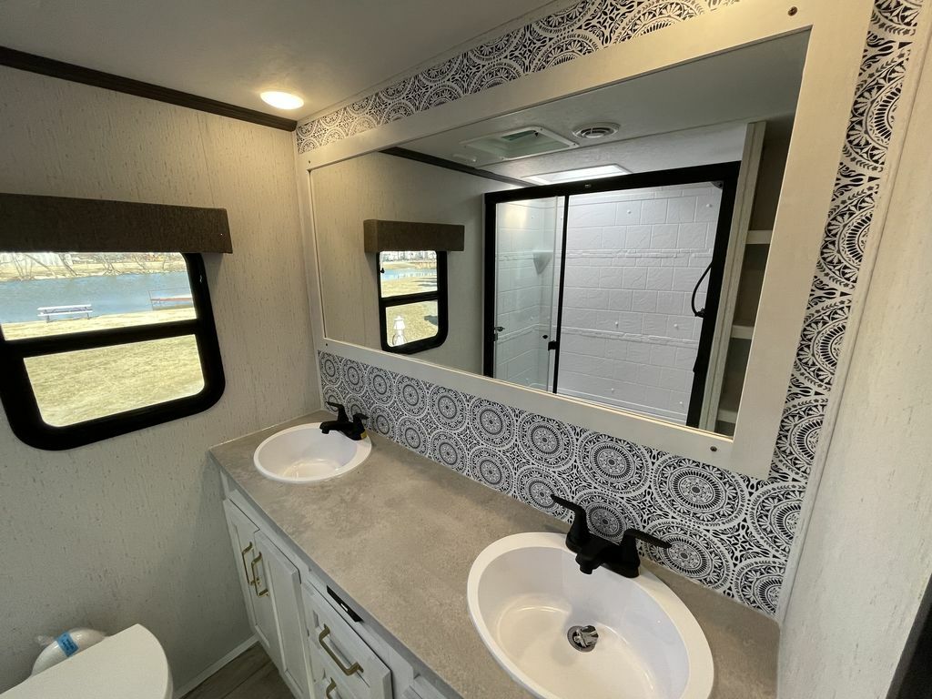 Bathroom with dual sinks