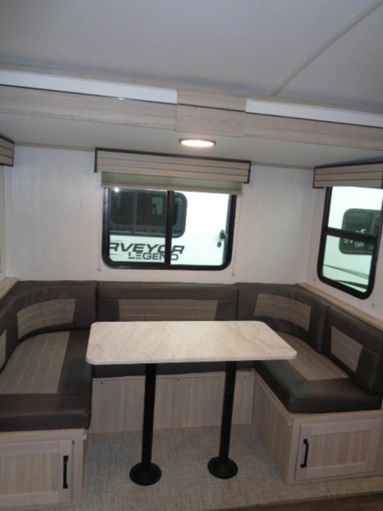 Dinette with LED interior lighting.