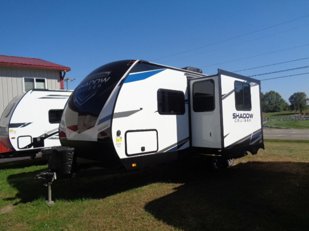 Front view of the New 2023 Cruiser Rv Shadow Cruiser 225RBS Travel Trailer RV.