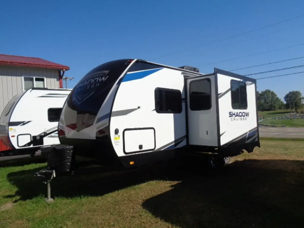 Front view of the New 2023 Cruiser Rv Shadow Cruiser 225RBS Travel Trailer RV.