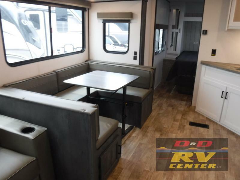 Dinette with pull-out storage drawers.