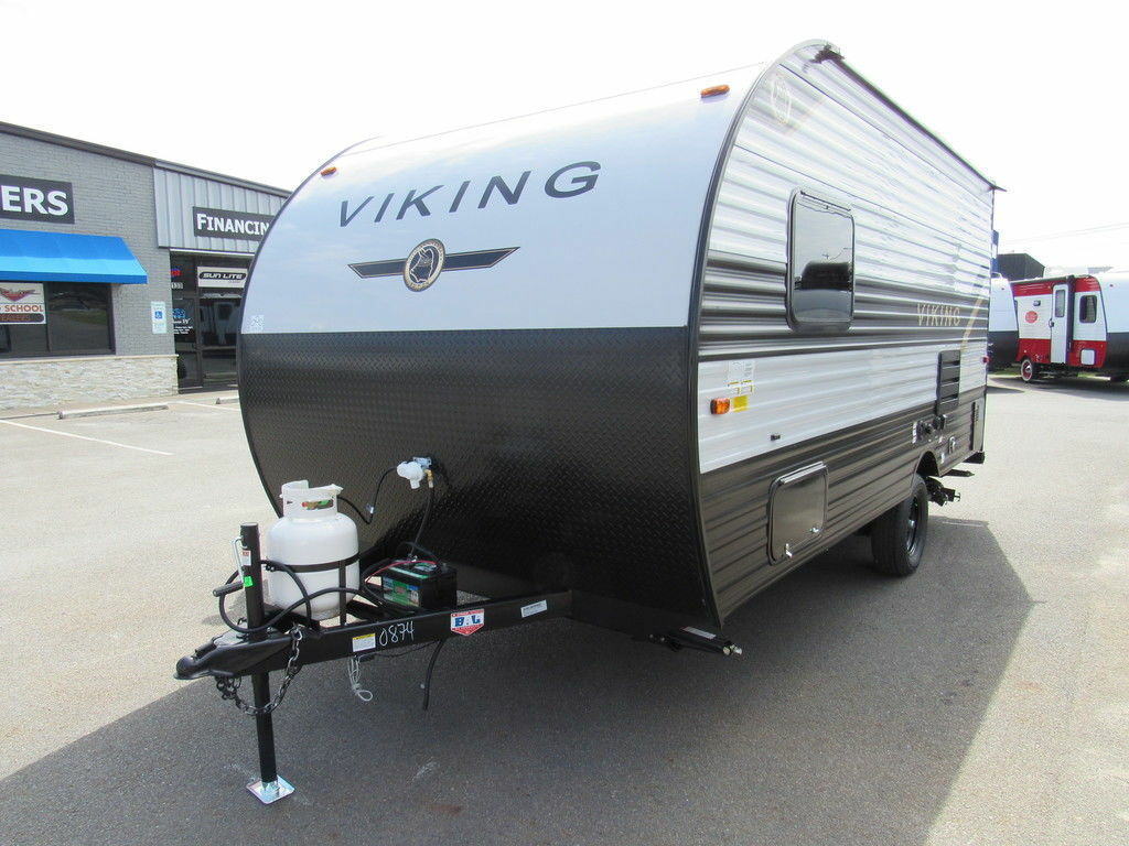 Front view of the New 2022 Coachmen Viking 162RBU Travel Trailer RV.