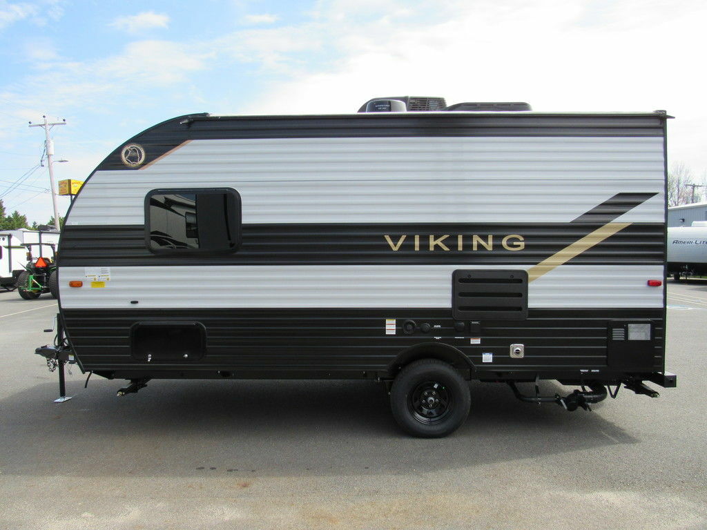 Side view of the New 2022 Coachmen Viking 162RBU Travel Trailer RV.