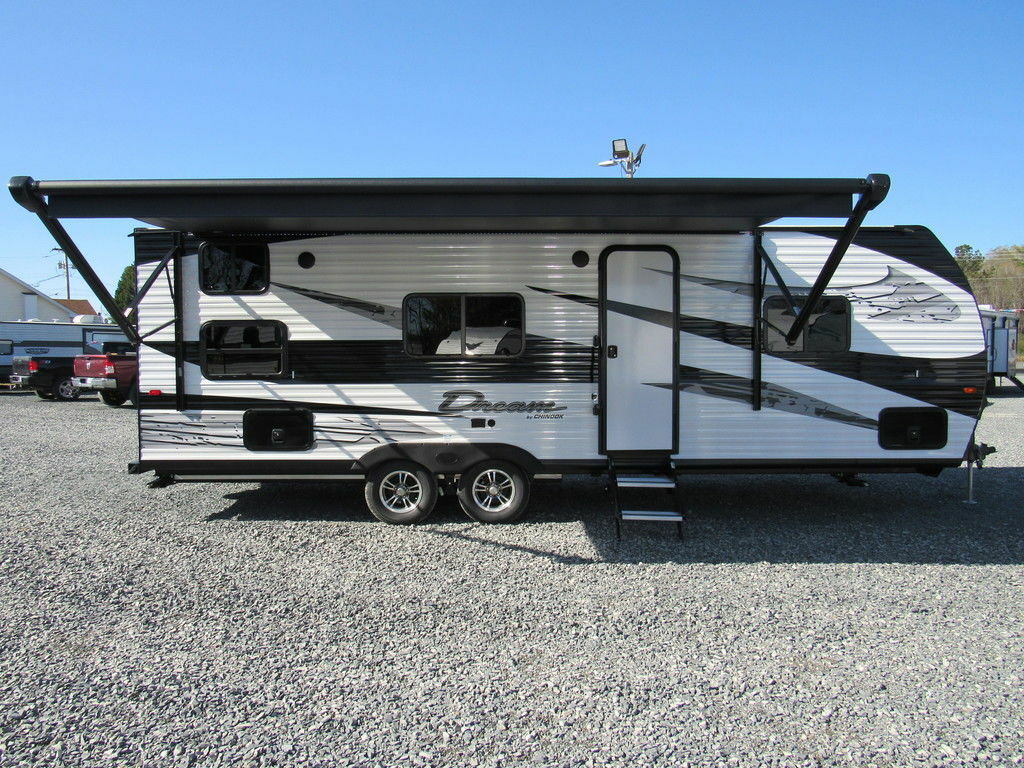 Side view of the New 2022 Chinook Dream 260BH Travel Trailer RV.