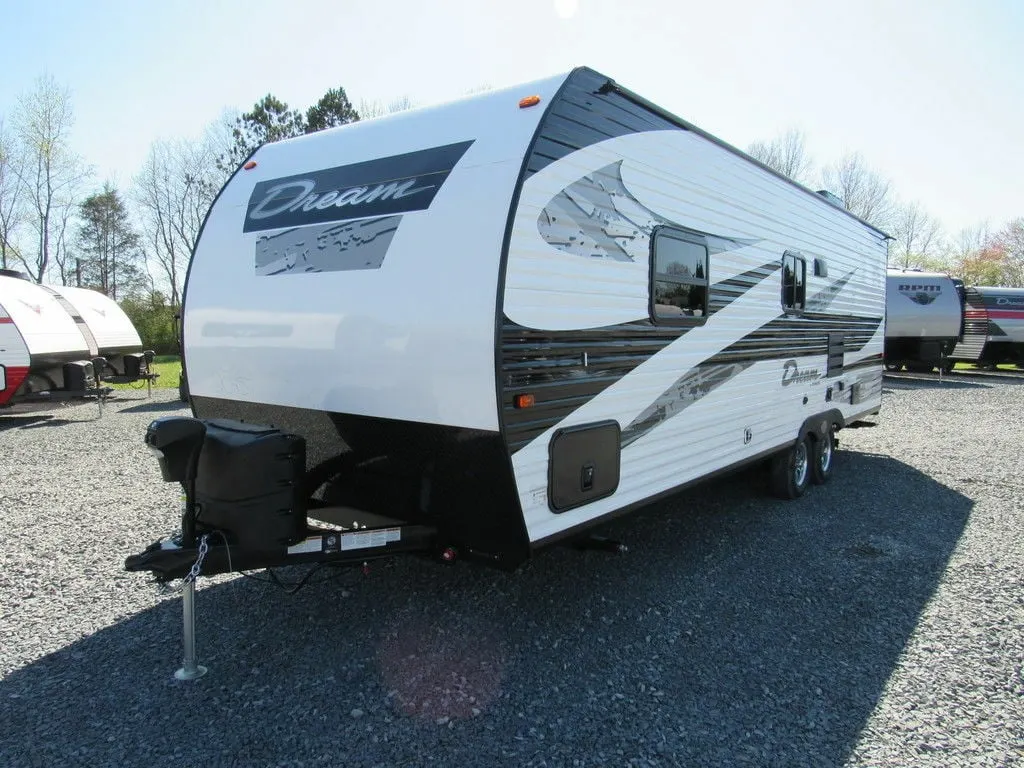 Side view of the New 2022 Chinook Dream 260BH Travel Trailer RV.