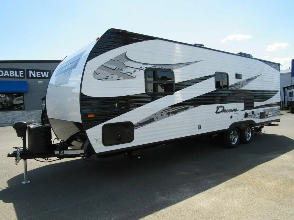 Side view of the New 2022 Chinook Dream 259RB Travel Trailer RV.