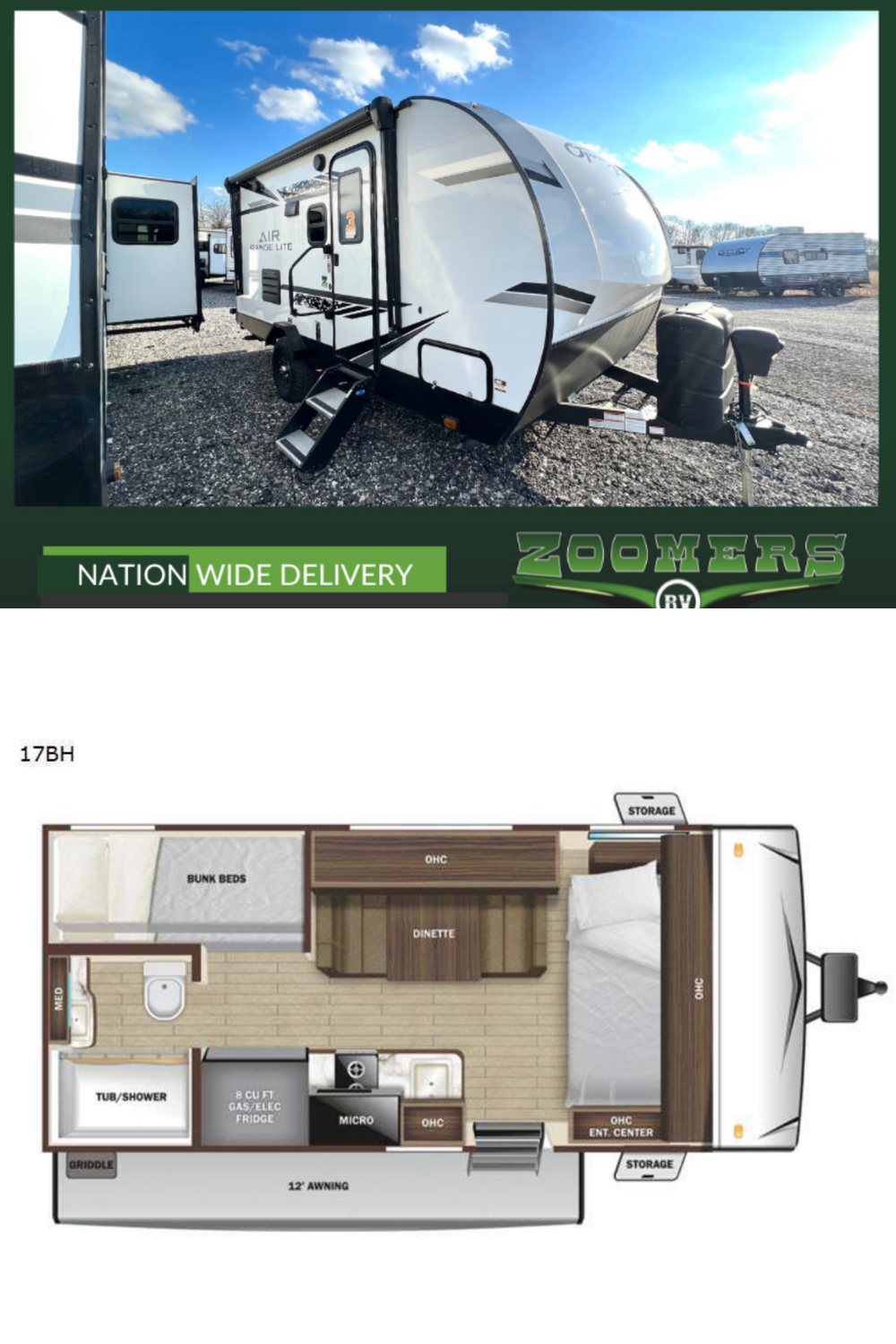 New 2022 Highland Ridge Range Lite Air 17BH Travel Trailer RV