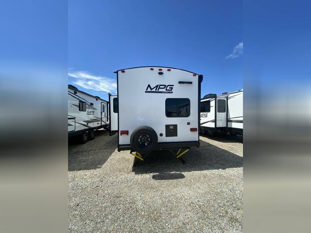 Rear view of the New 2023 Cruiser Rv MPG 2860BH Travel Trailer RV.