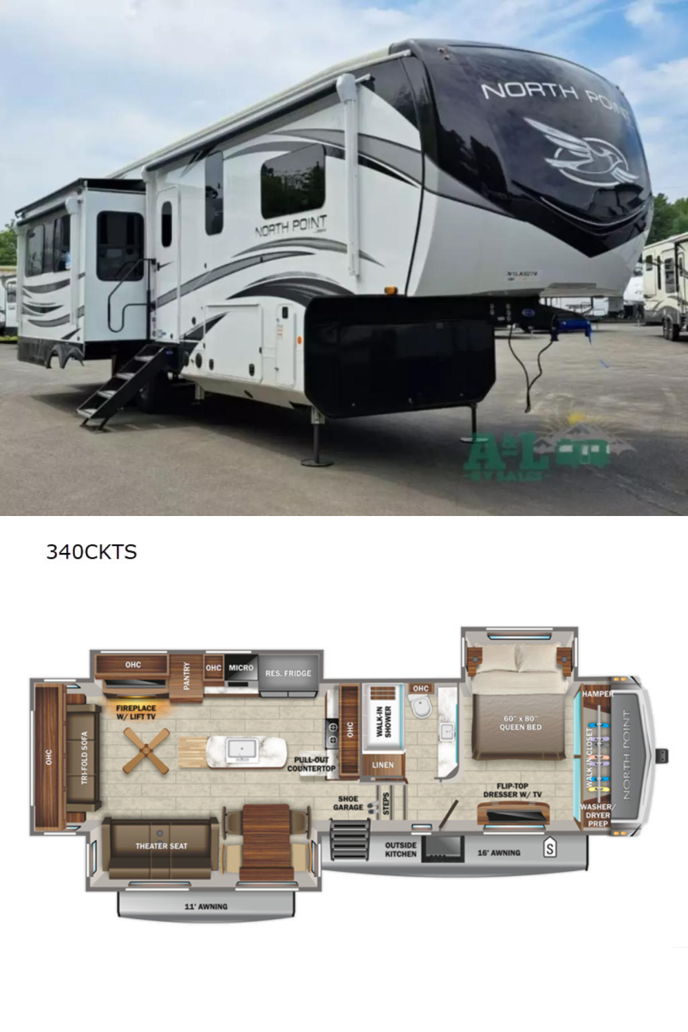 New 2022 Jayco North Point 340CKTS Fifth Wheel RV 