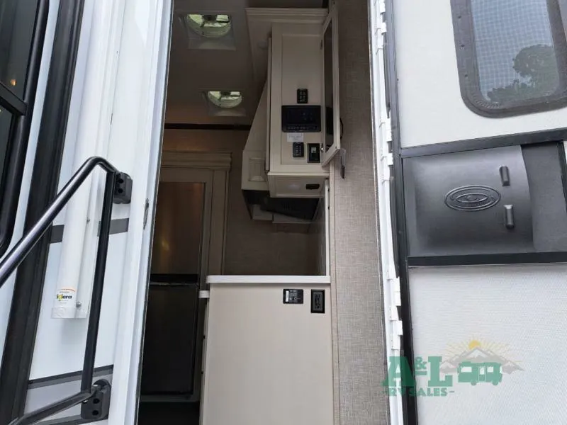 Entry door of the RV.