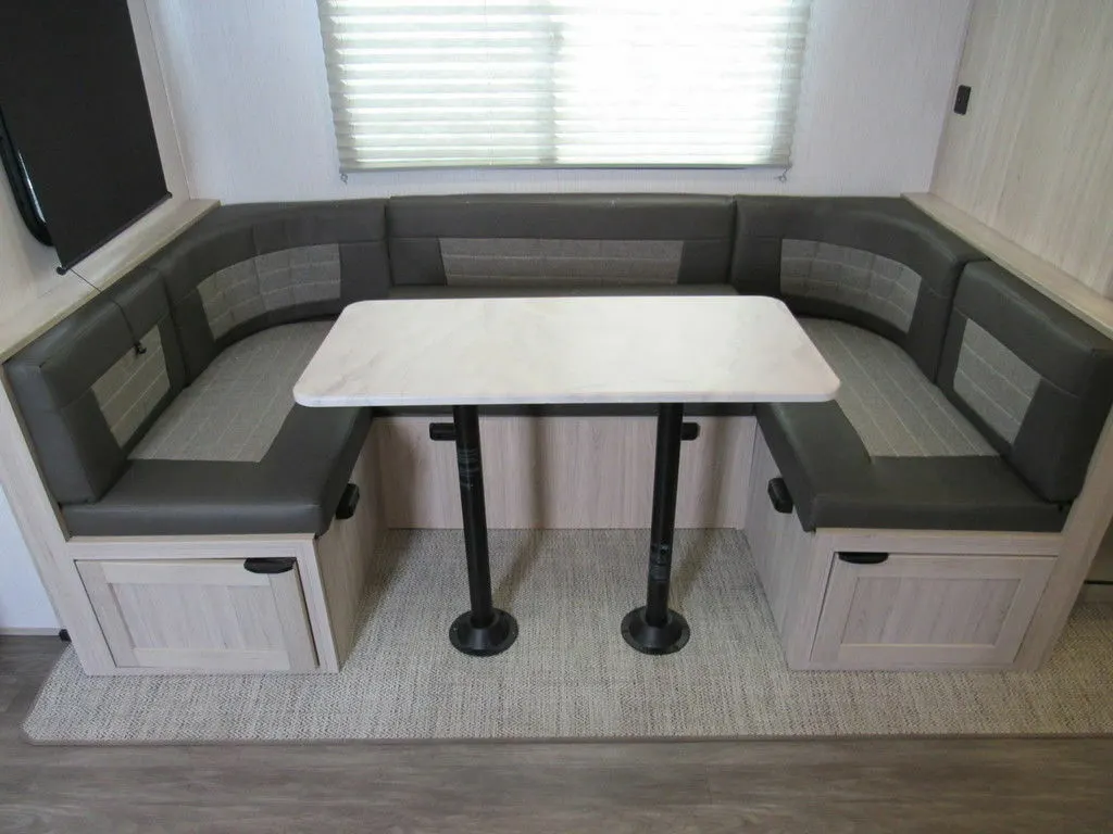 Dinette with pull-out storage drawers.