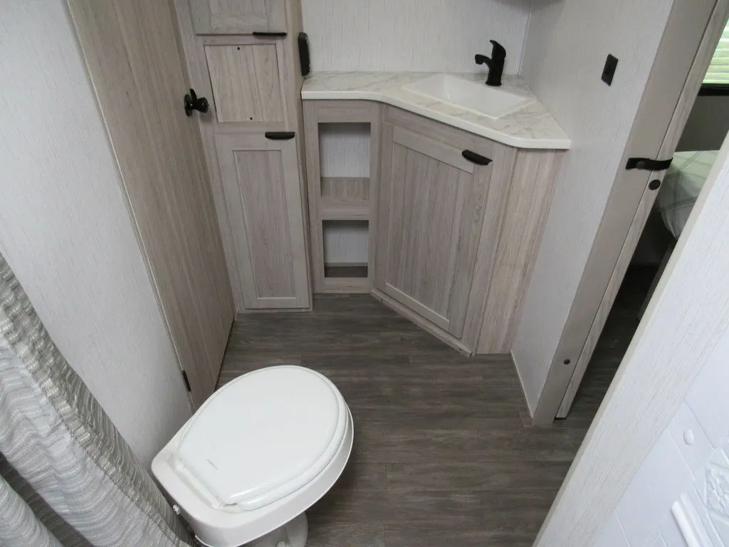 Bathroom with a sink and a toilet.