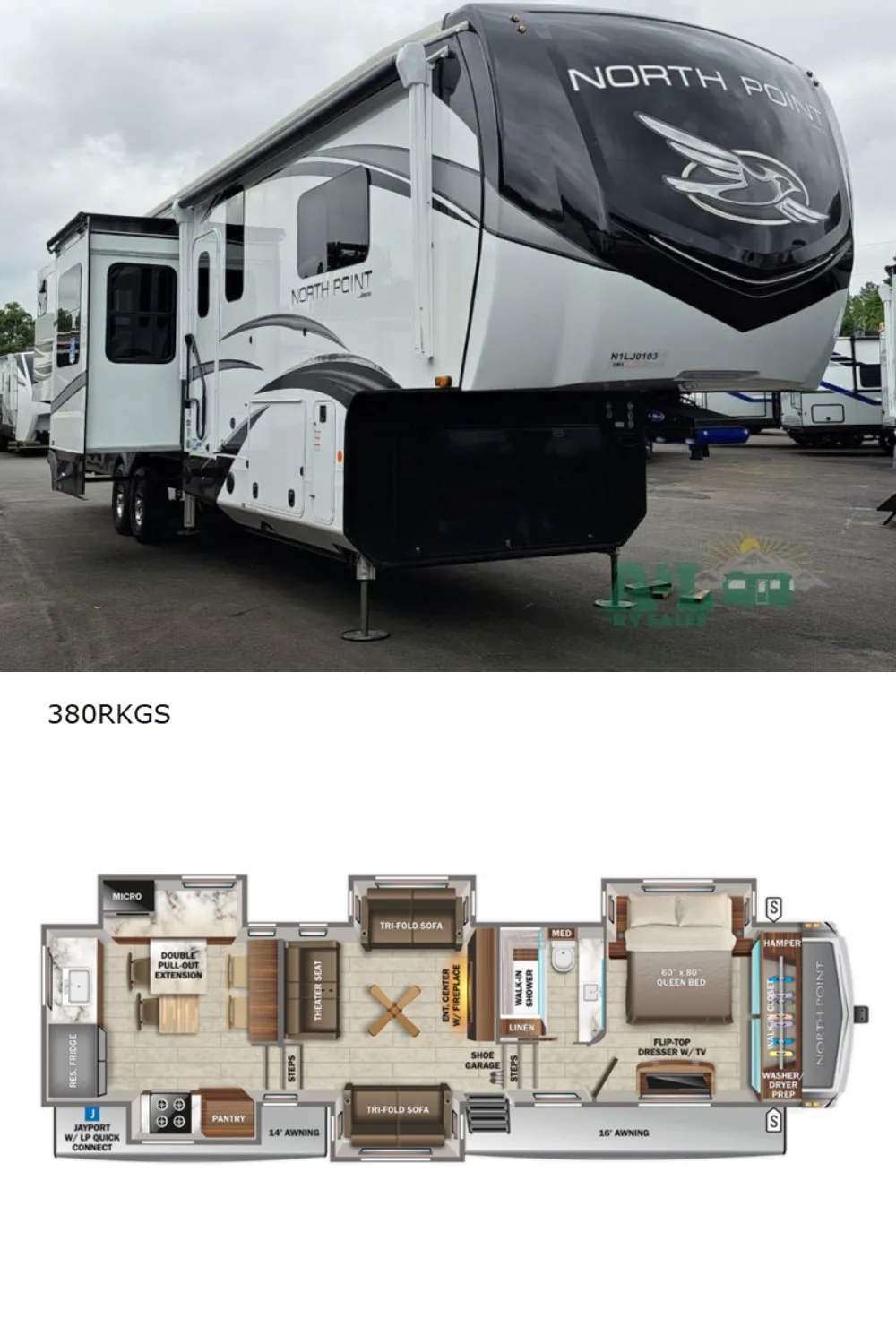 New 2022 Jayco North Point 380RKGS Fifth Wheel RV