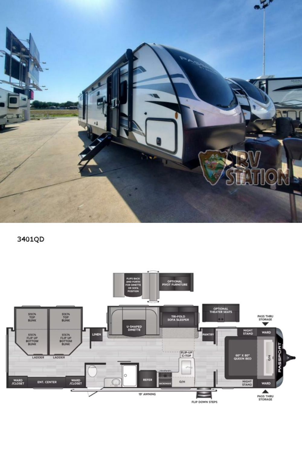 New 2022 Keystone Rv Passport GT 3401QD Travel Trailer RV