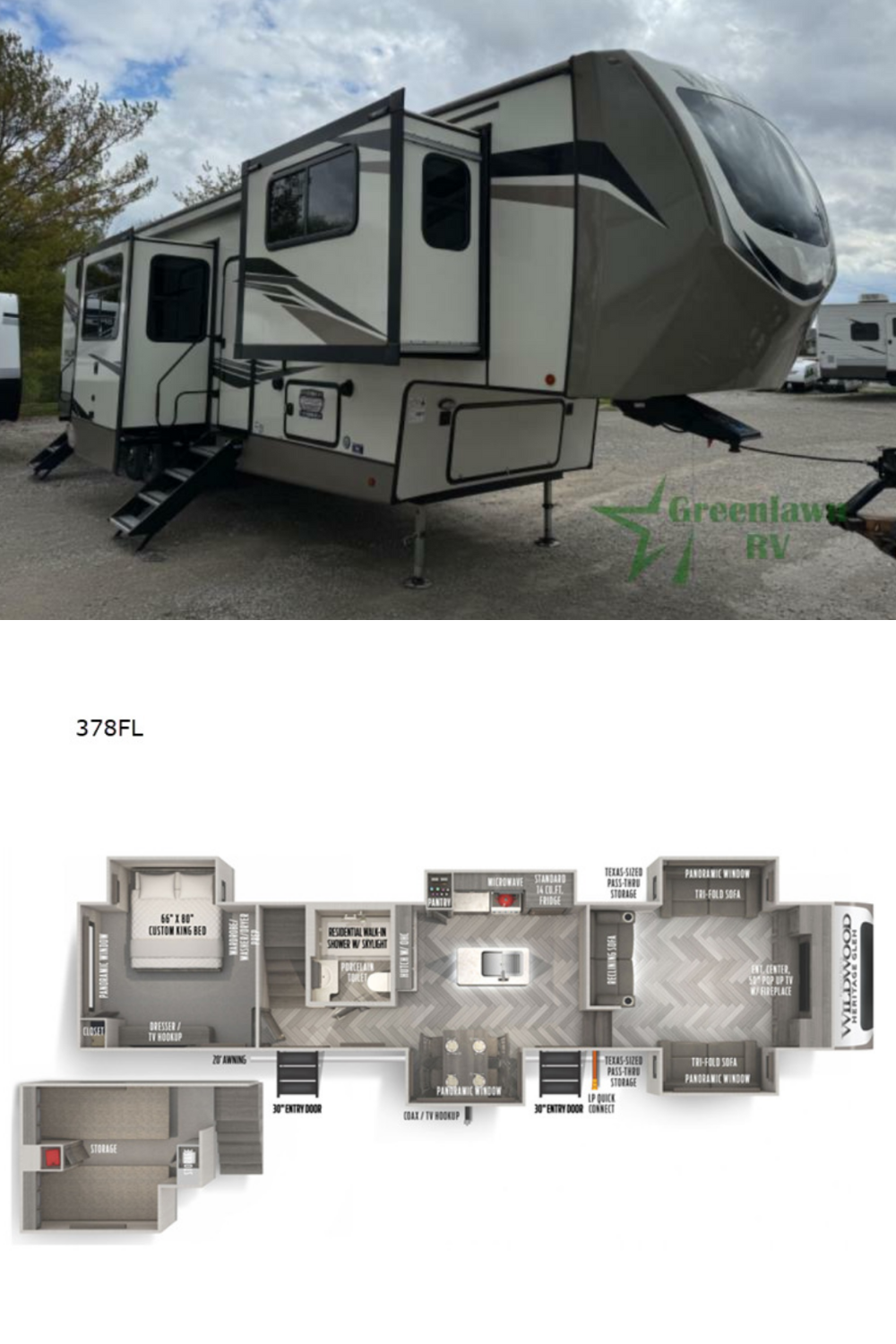 New 2022 Forest River Rv Wildwood Heritage Glen 378FL Fifth Wheel RV