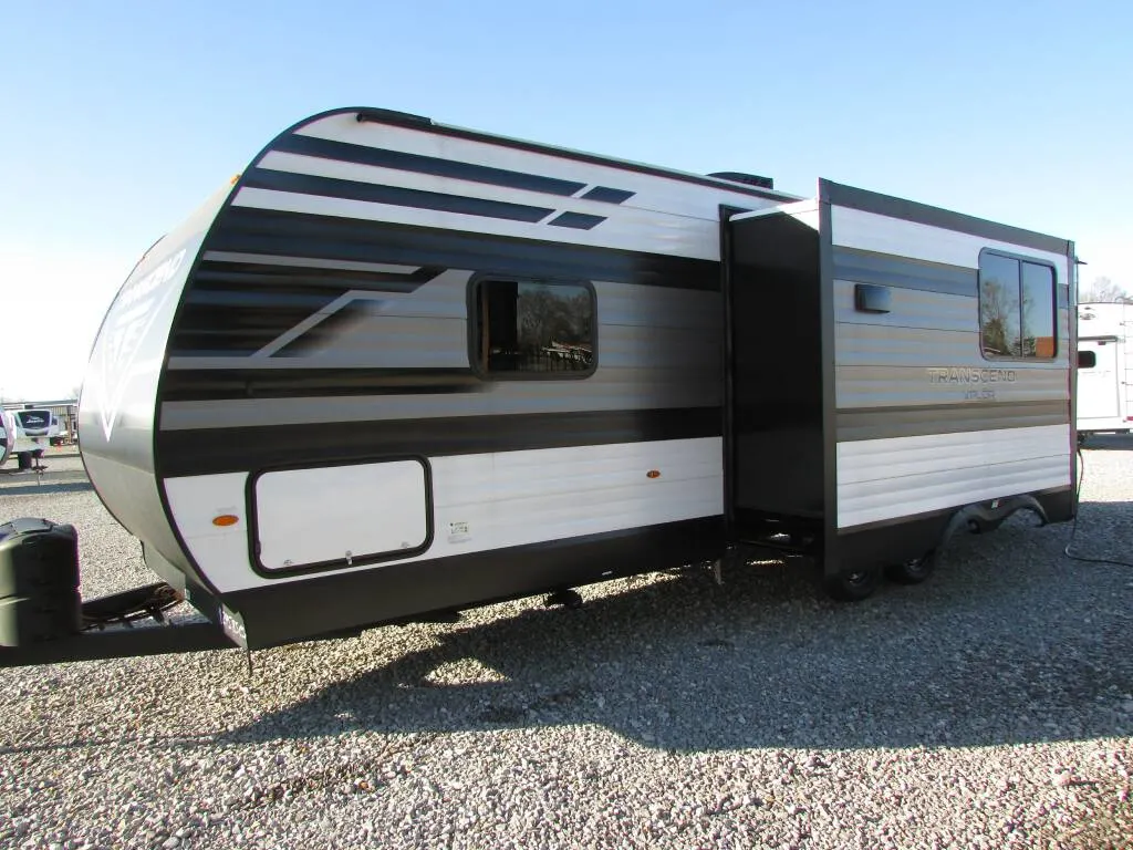 Side view of the New 2023 Grand Design Transcend Xplor 261BH Travel Trailer RV.