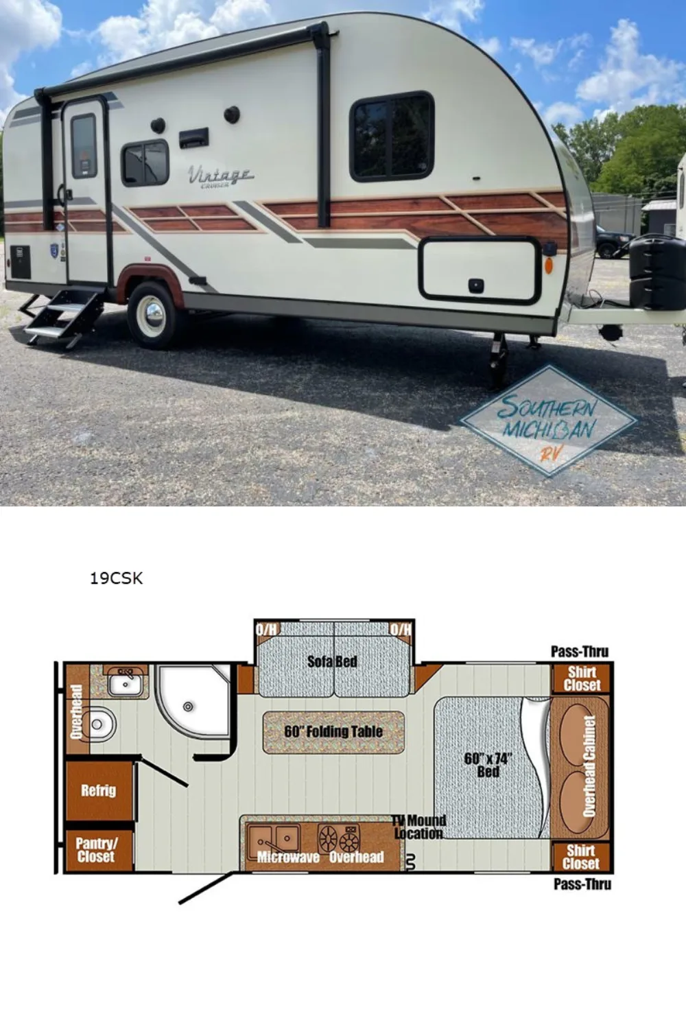 New 2023 Gulf Stream Rv Vintage Cruiser 19CSK Travel Trailer RV