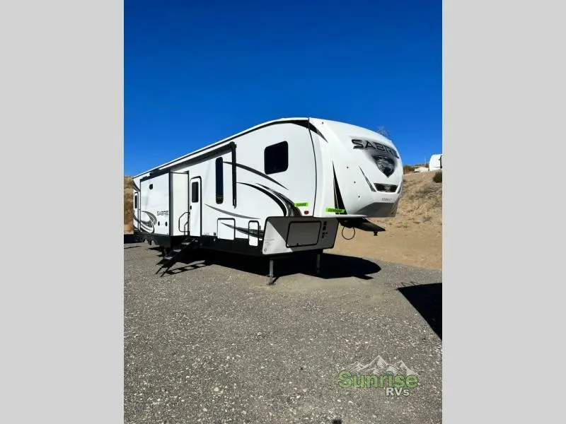 Front view of the New 2022 Forest River Rv Sabre 38DBQ Fifth Wheel RV.