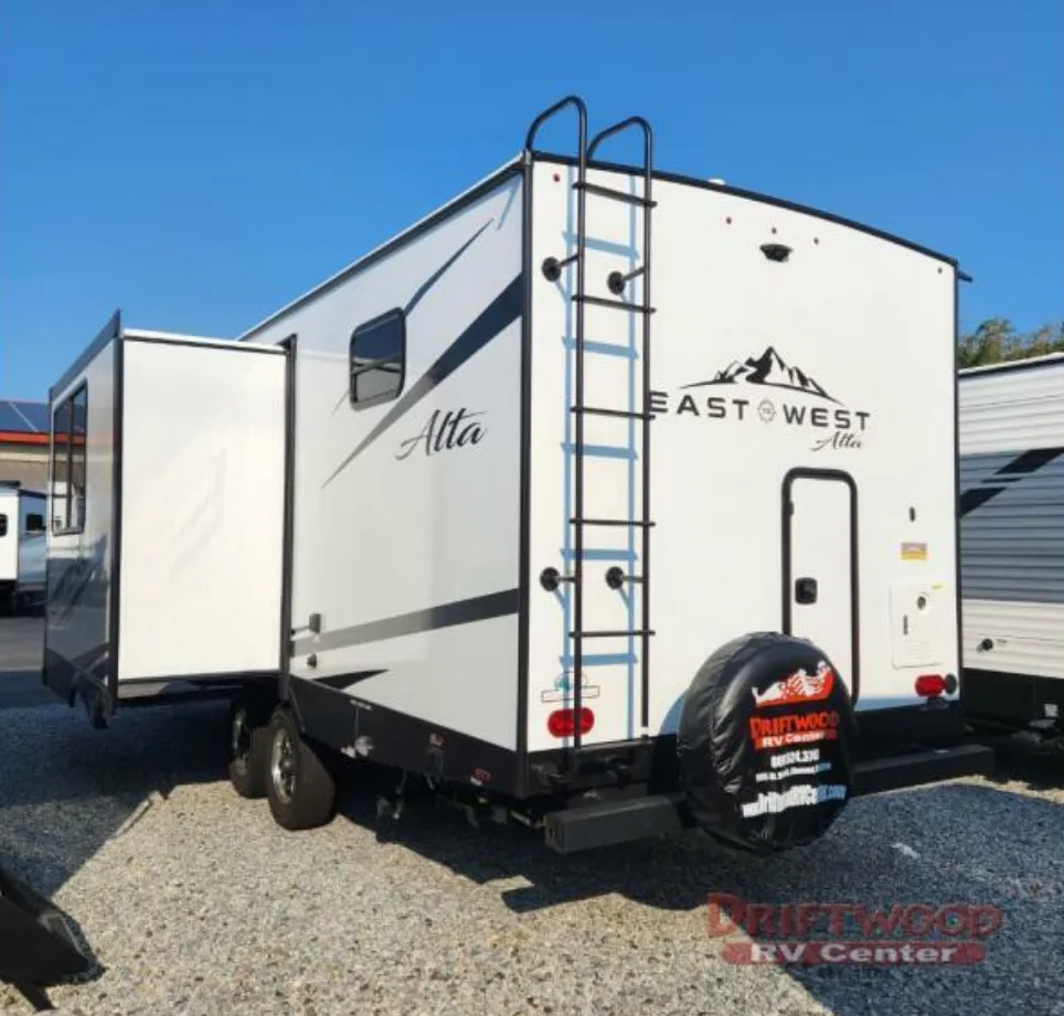 Rear view of the New 2023 East To West Alta 2210MBH Travel Trailer RV.