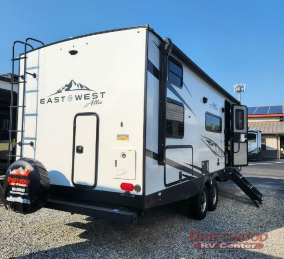 Rear view of the New 2023 East To West Alta 2210MBH Travel Trailer RV.