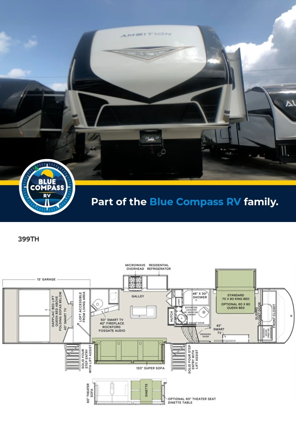 New 2023 Vanleigh Rv Ambition 399TH Fifth Wheel Toy Hauler RV