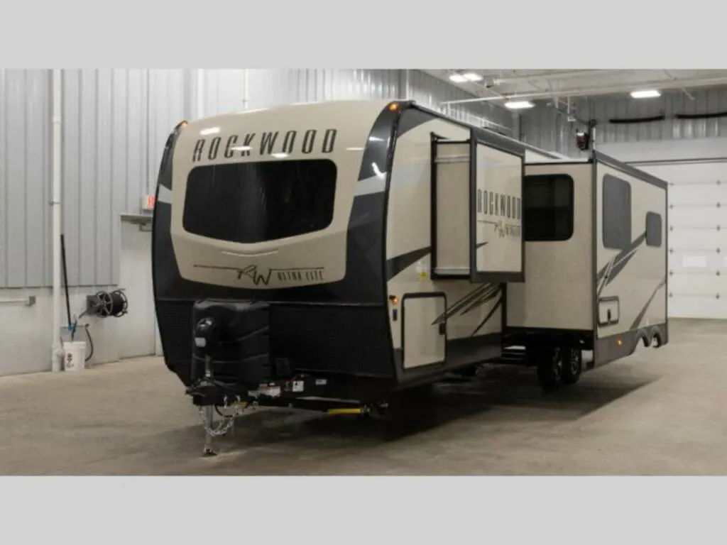 Front view of the New 2023 Forest River Rv Rockwood Ultra Lite 2706WS Travel Trailer RV.