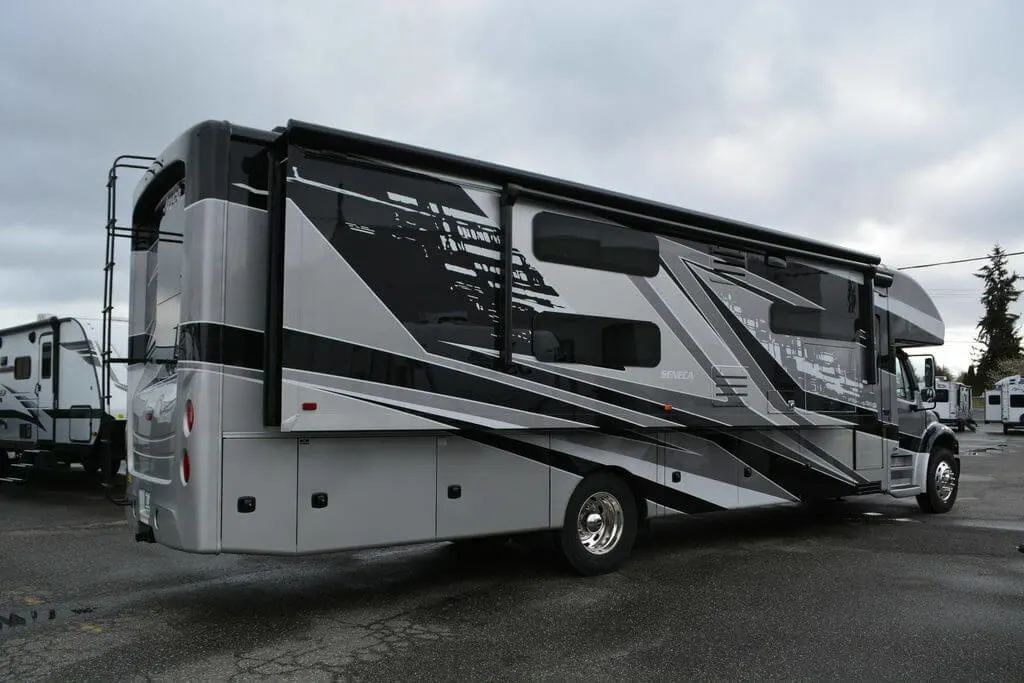 Left view of the 2023 Jayco Seneca 37L Class C RV.