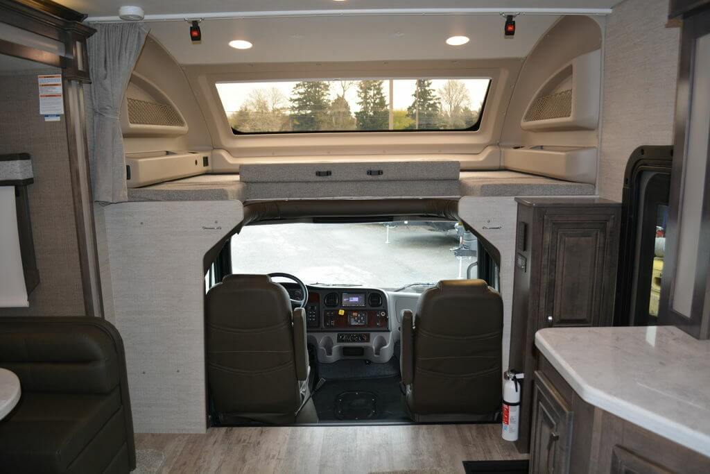 Cockpit topped with a loft bed.