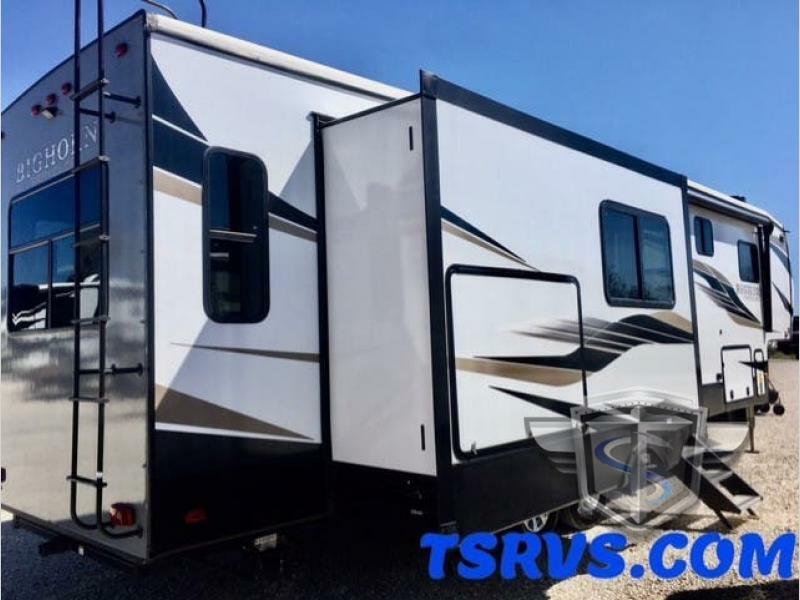 Side view of the New 2022 Heartland Bighorn Traveler 35BK Fifth Wheel RV.