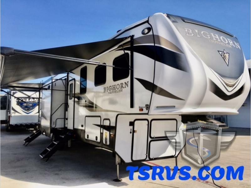 Front view of the New 2022 Heartland Bighorn Traveler 37TB Fifth Wheel RV.