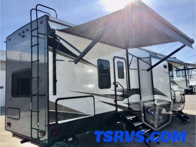 Side view of the New 2022 Heartland Bighorn Traveler 37TB Fifth Wheel RV.