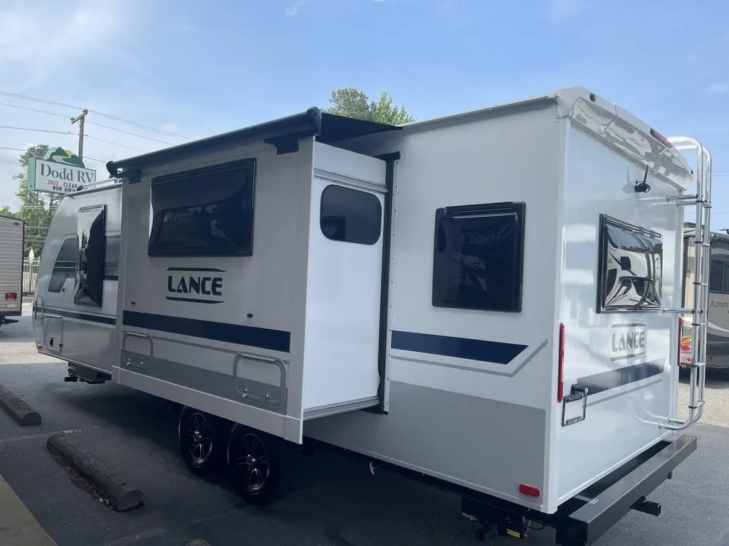 Side view of the New 2023 Lance Travel Trailer 2375 Travel Trailer RV.