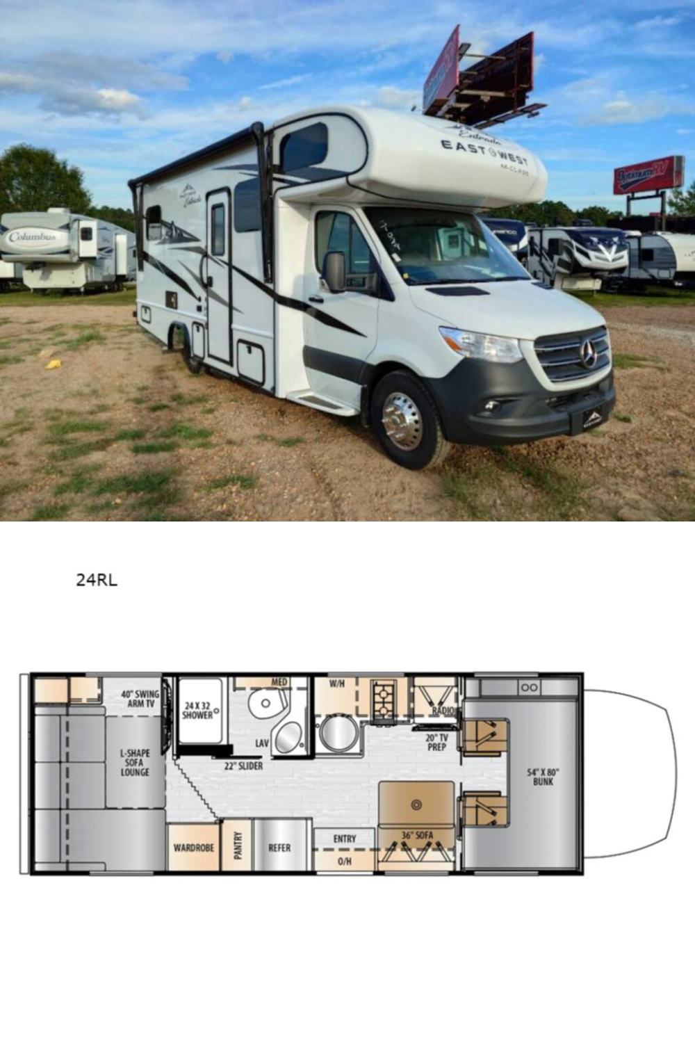 New 2024 East To West Entrada M-Class 24RL Class C RV