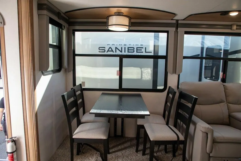 Dinette with wood table and chairs.