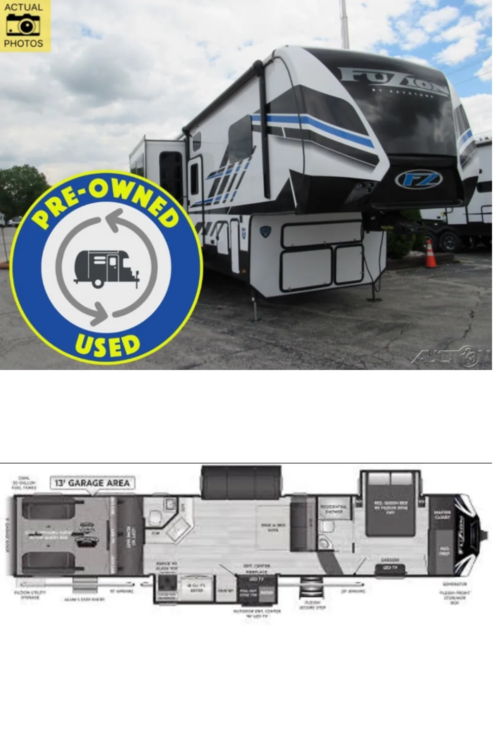 New 2022 Keystone Fuzion 373 Fifth Wheel Toy Hauler RV