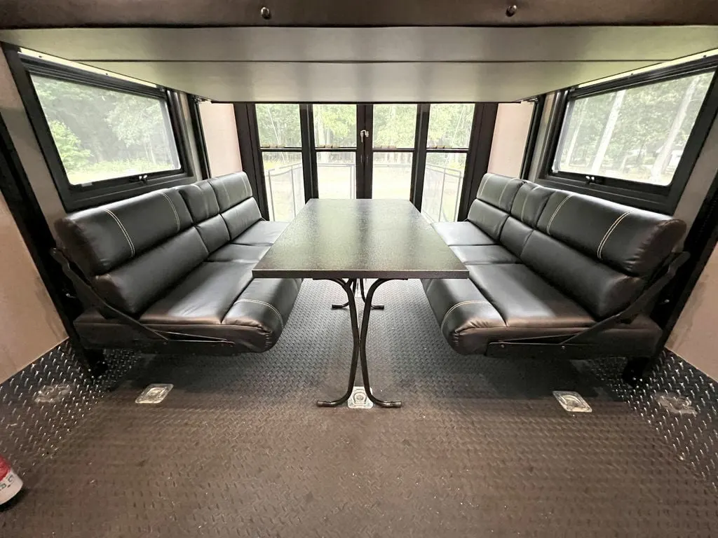 Dinette with a split bench seat.