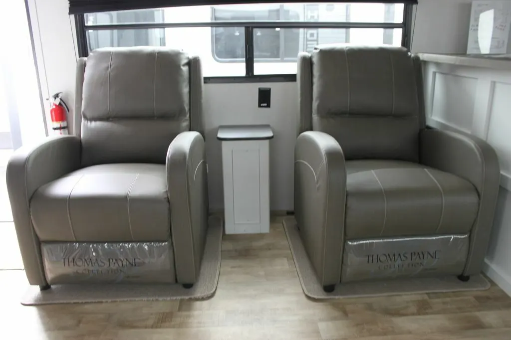 Living space with reclining chairs.