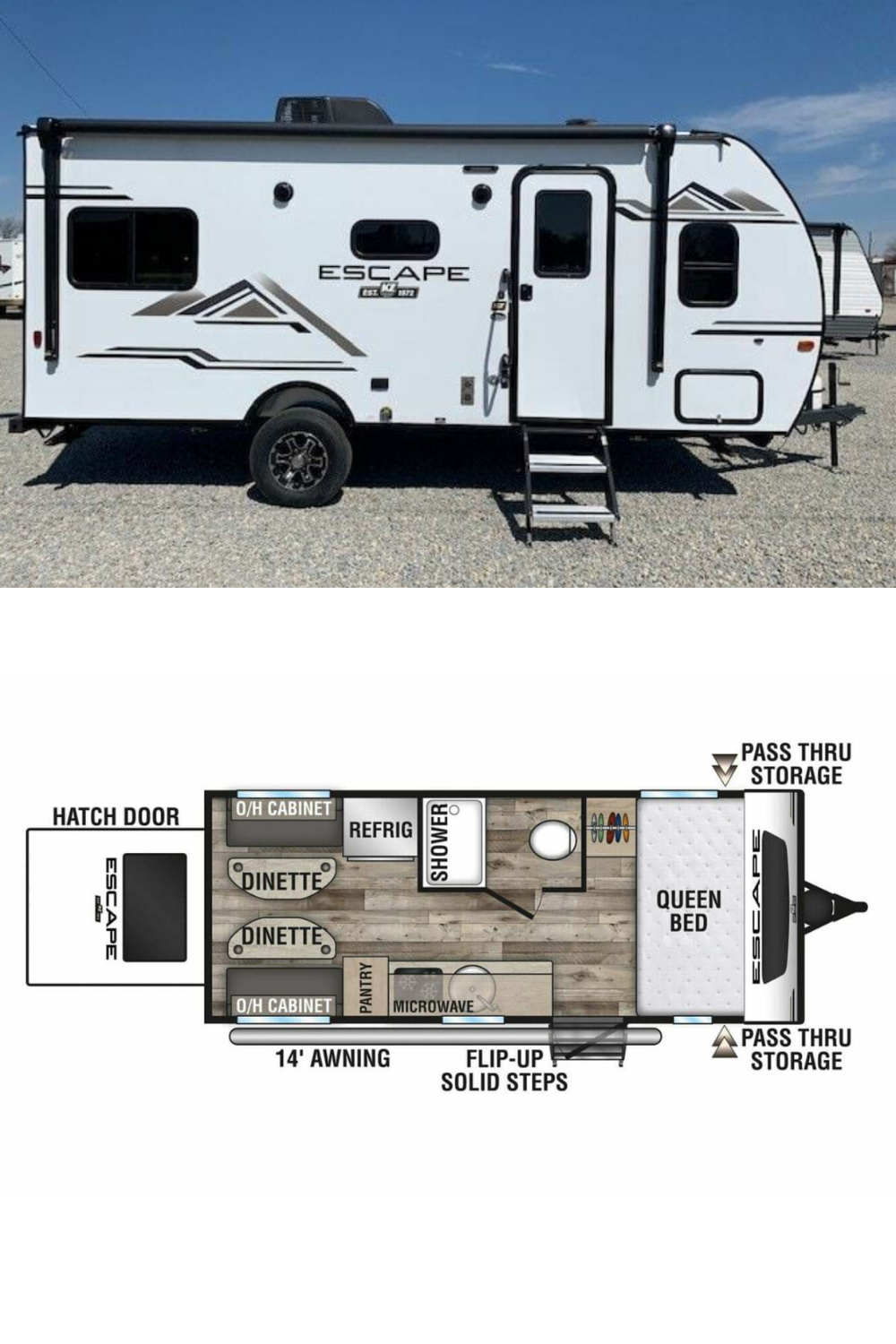 New 2022 Kz Rv Escape 17 HATCH Travel Trailer RV