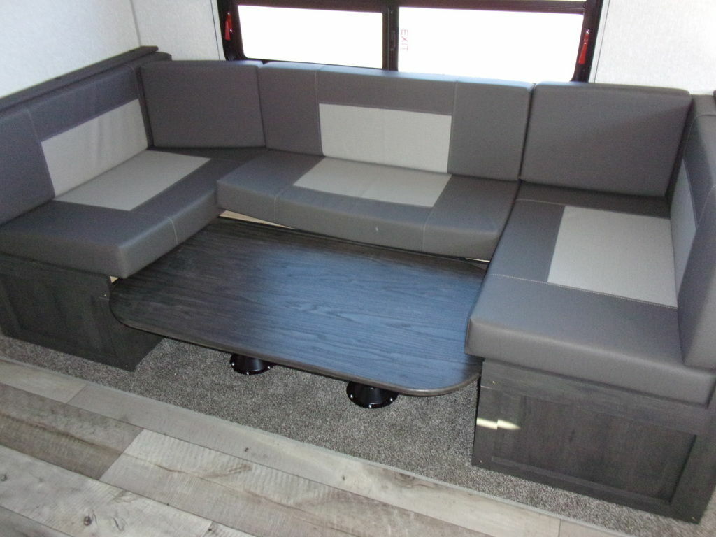 Dinette with leather seats.