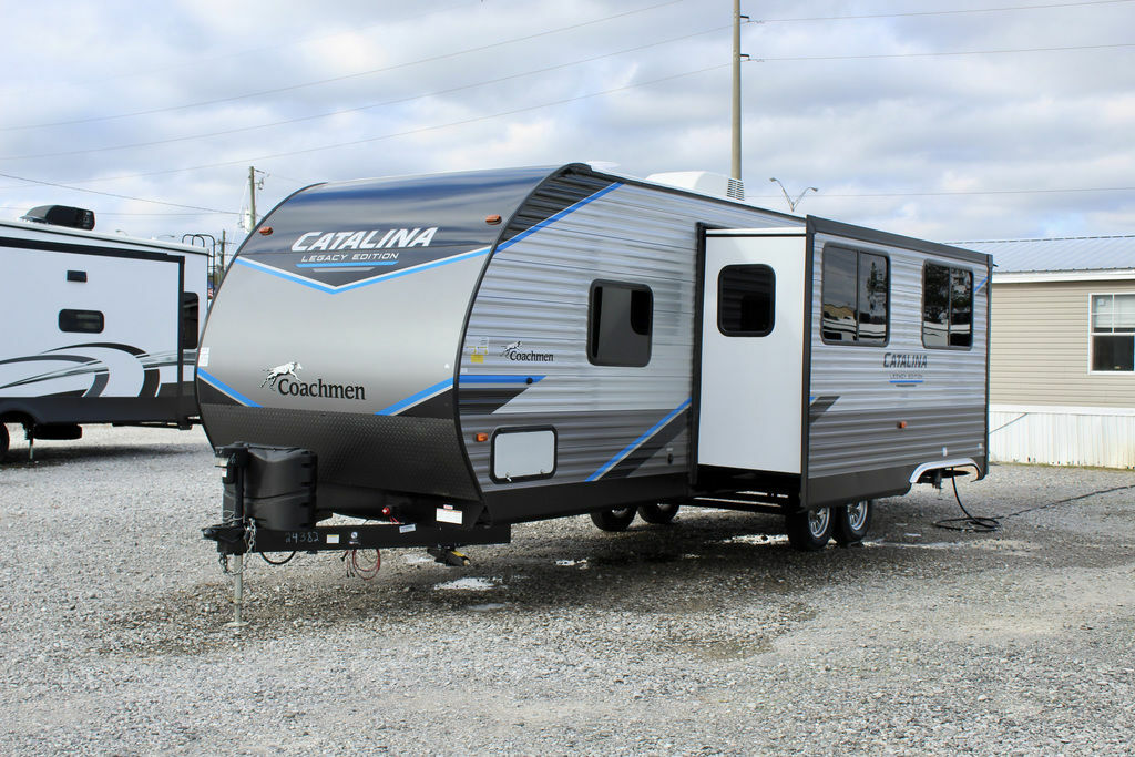 Side view of the RV with a slide out.